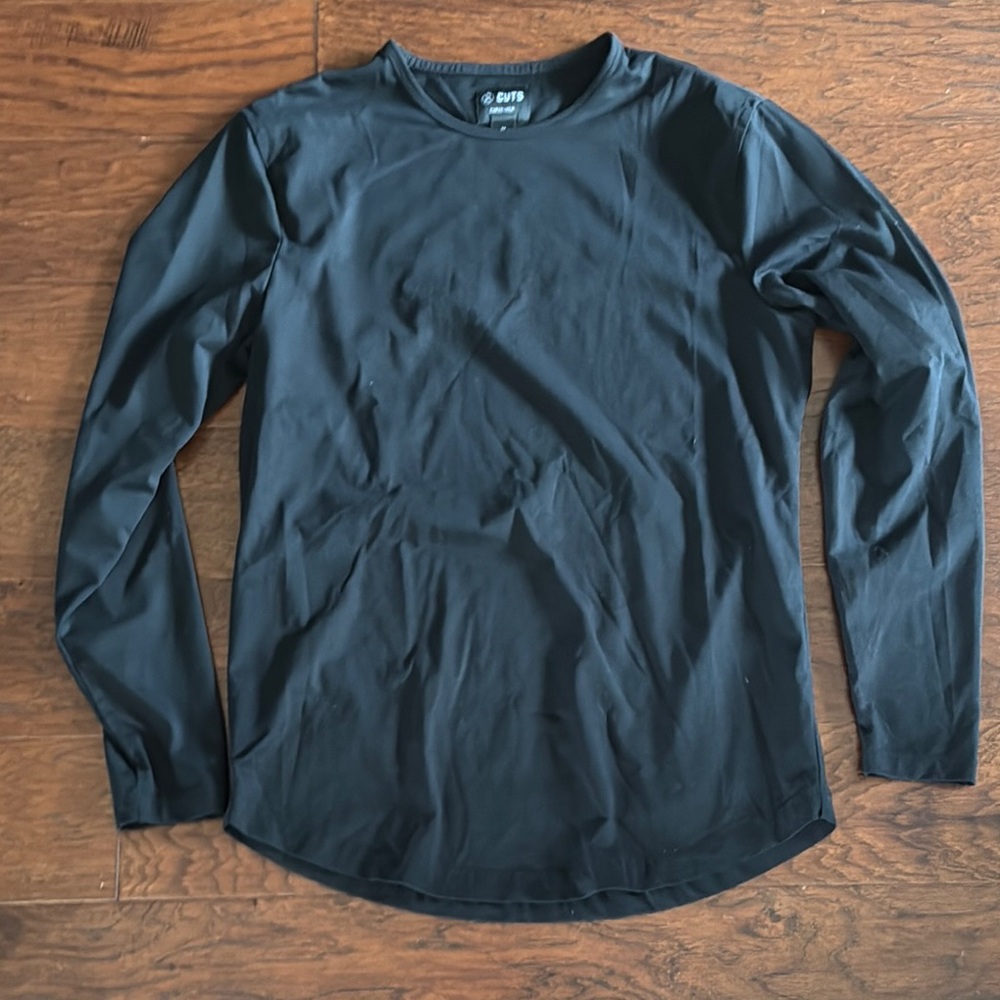 Men's Black Long Sleeve Shirt Cuts